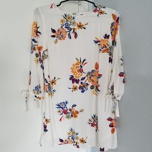 White Floral Dress, Size Petite Small